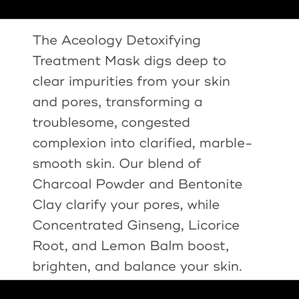 Aceology detoxifying treatment mask
